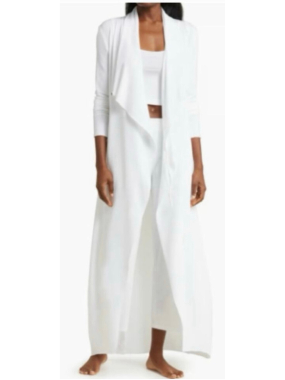 Women's Lunya Stretch Pima Cotton & Modal Robe White Size L/XL New!